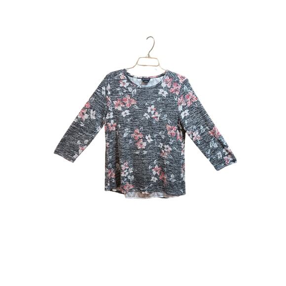 Van Heusen Gray Floral Women’s Top - Size M - Picture 1 of 6